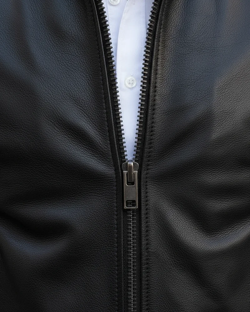 Black Genuine Leather Jacket - 2