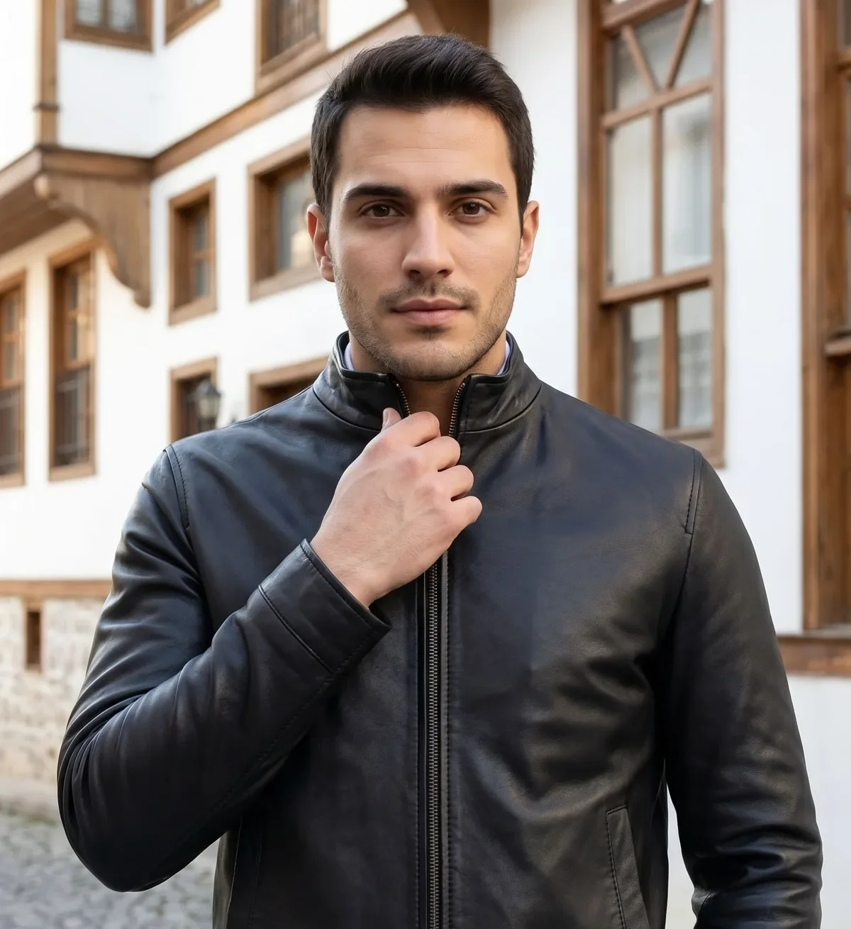 Black Genuine Leather Jacket - 3