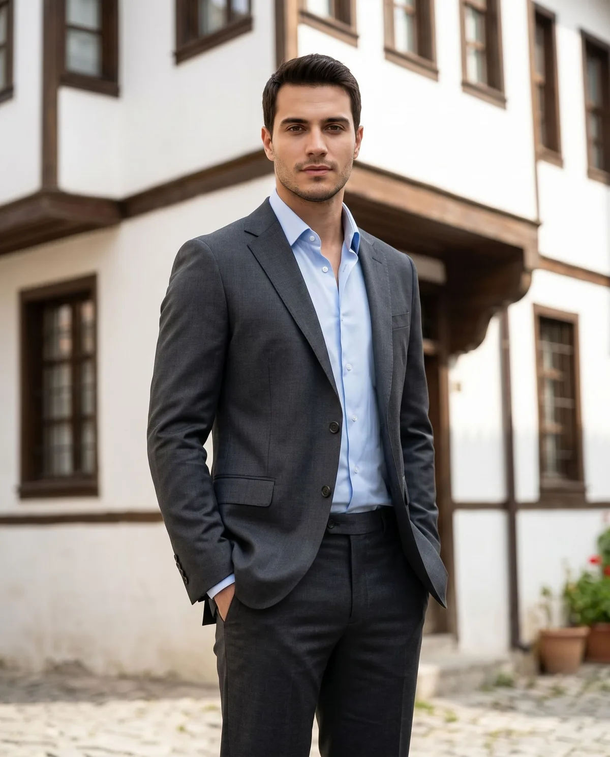 Charcoal Regular Fit Suit - 5