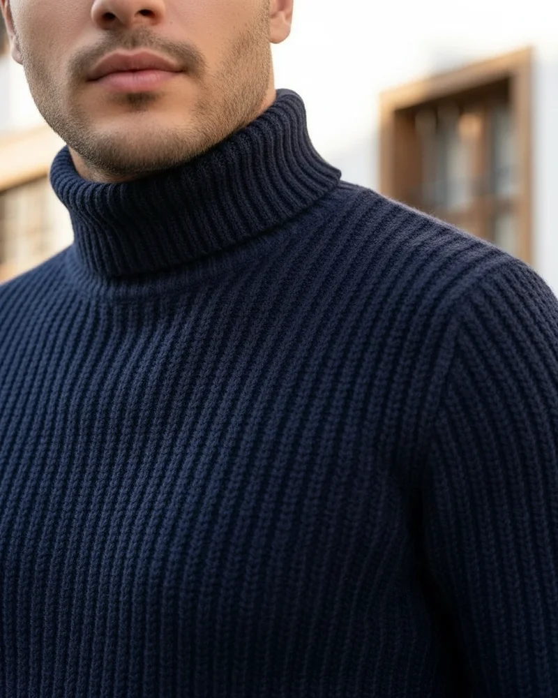 Navy Turtleneck Sweater - 2