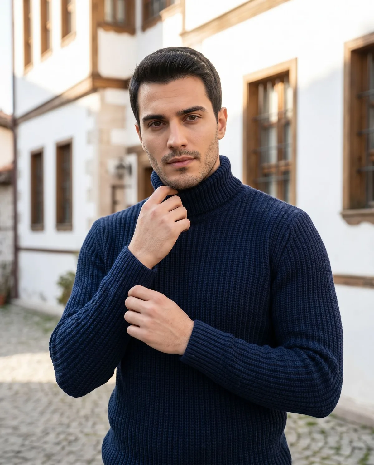Navy Turtleneck Sweater - 3
