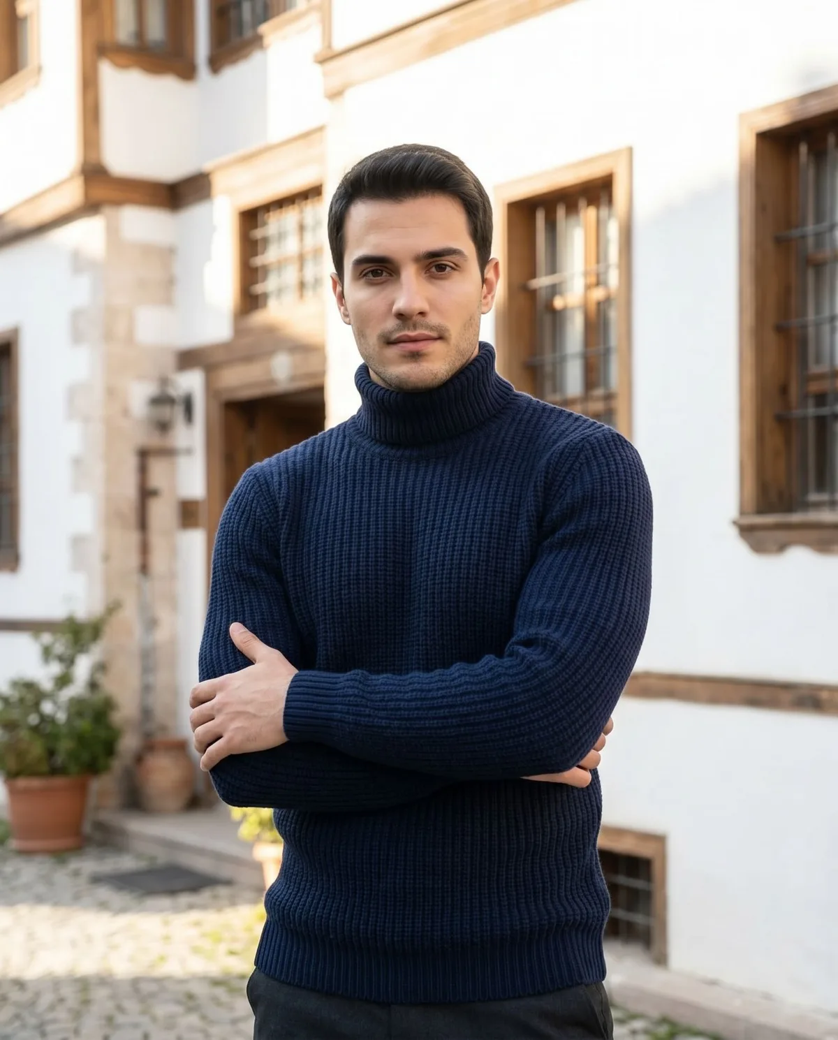 Navy Turtleneck Sweater - 5