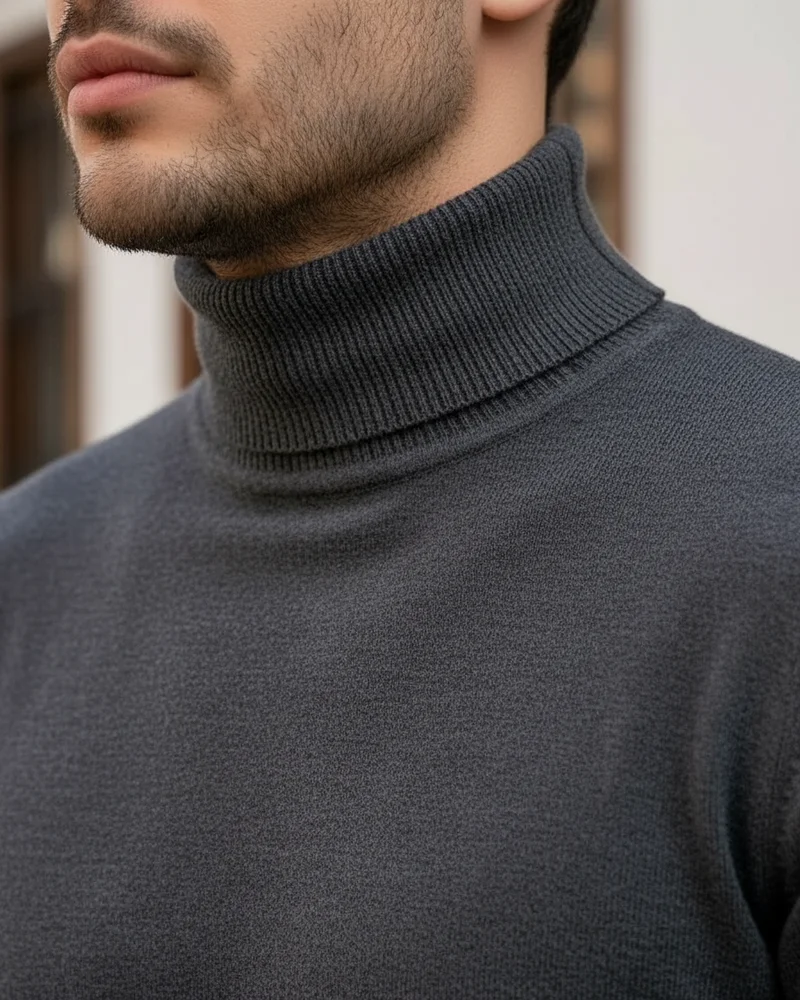 Charcoal Turtleneck Sweater - 2