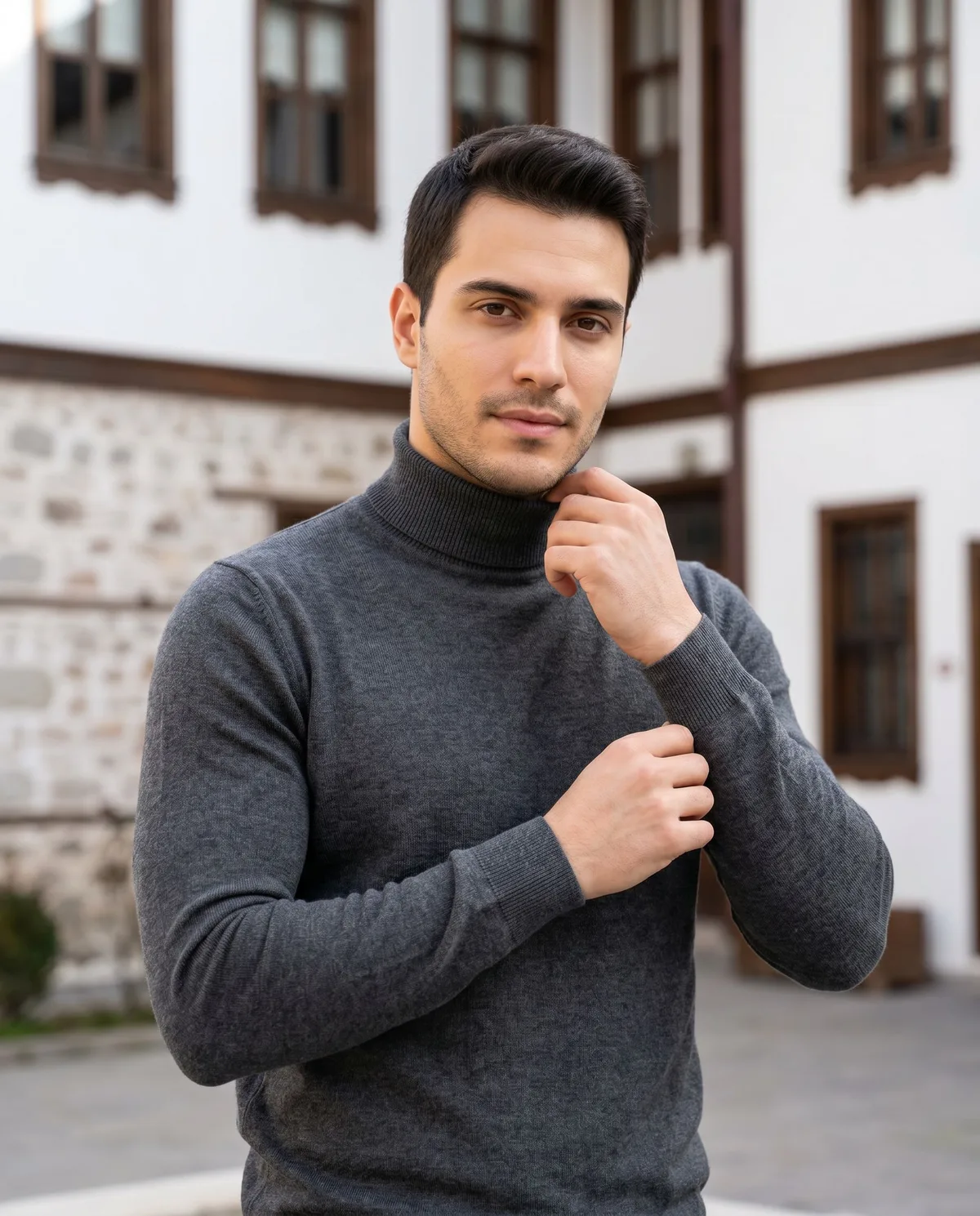 Charcoal Turtleneck Sweater - 3