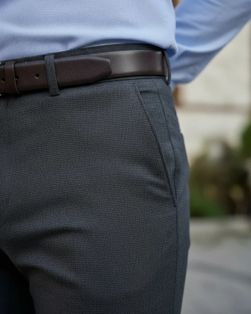 Black Slim Fit Dress Trousers - 2