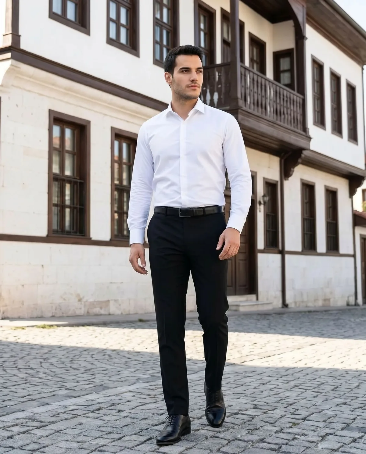 Black Slim Fit Dress Trousers - 5