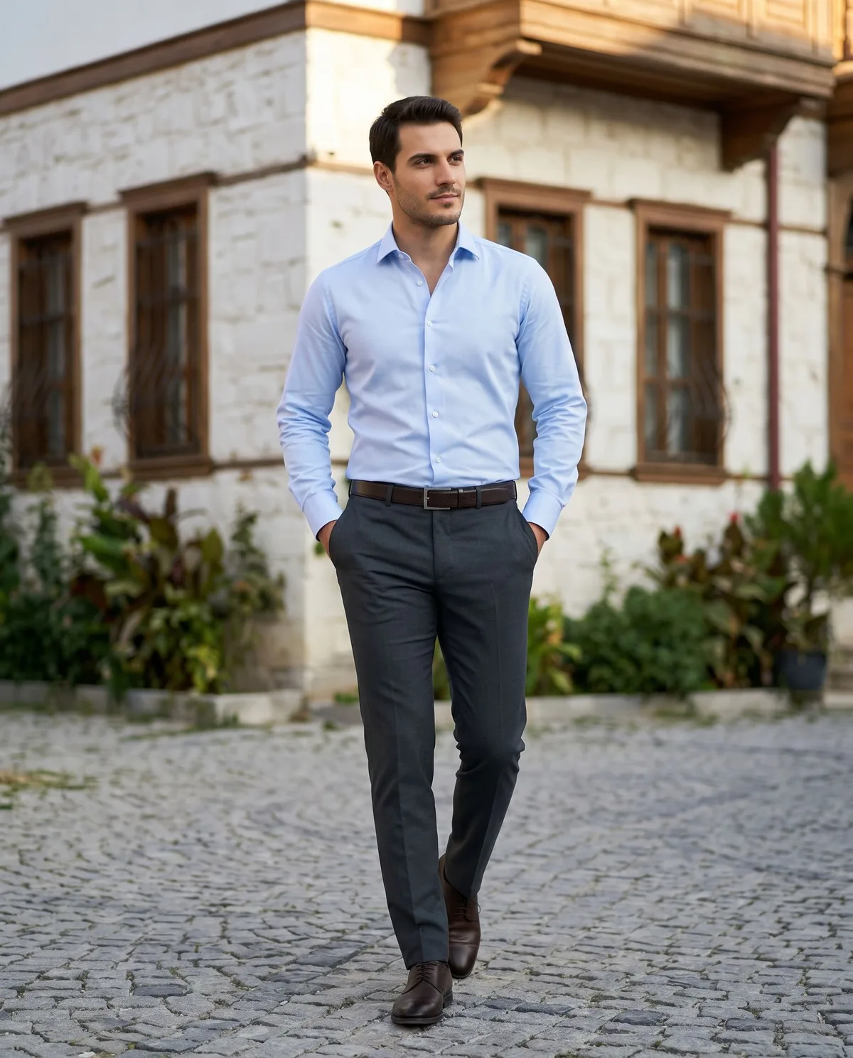 Charcoal Grey Slim Trousers - 5
