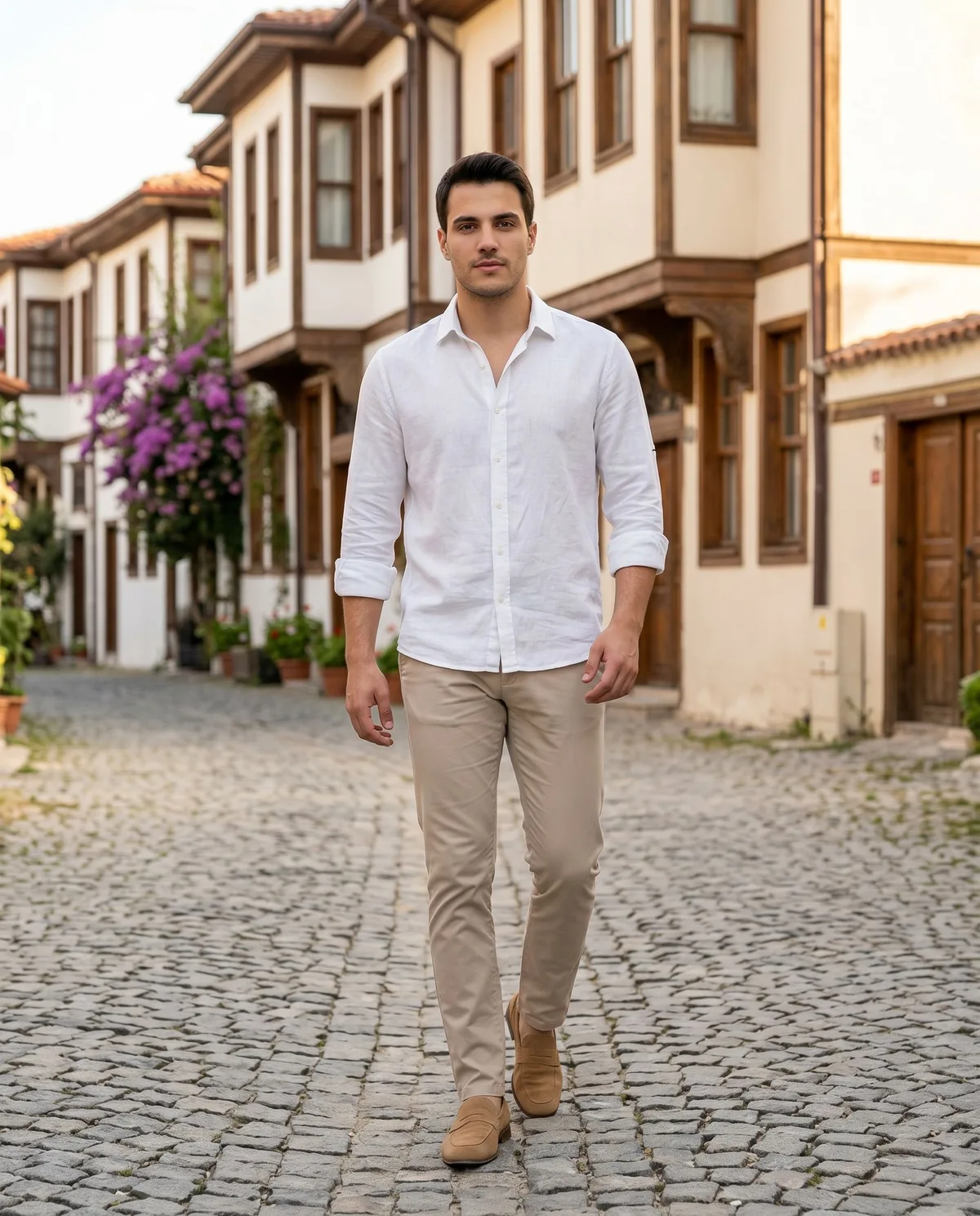 Beige Slim Chinos - 5
