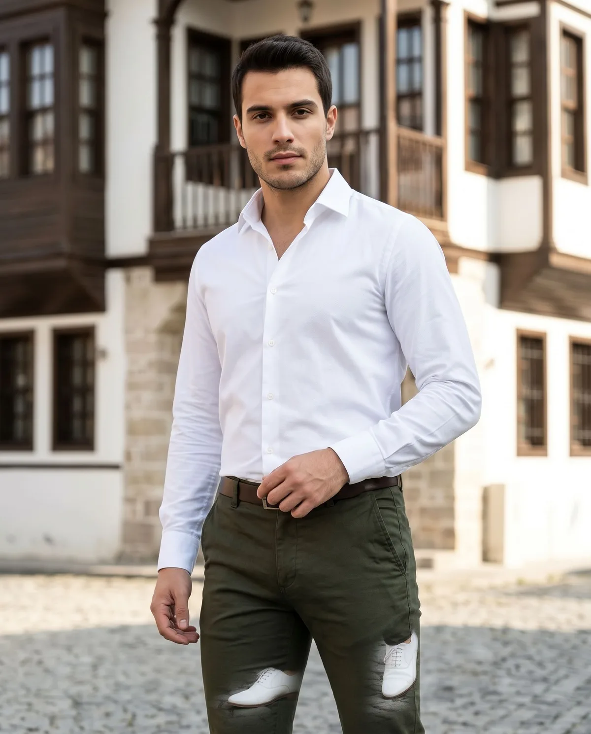 Dark Green Slim Trousers - 3