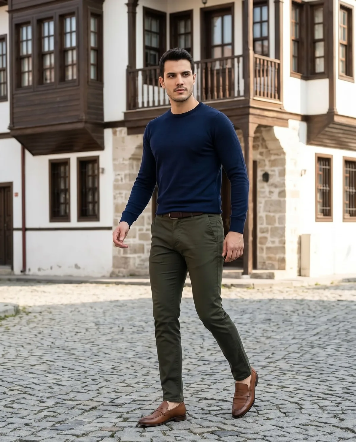 Dark Green Slim Trousers - 5