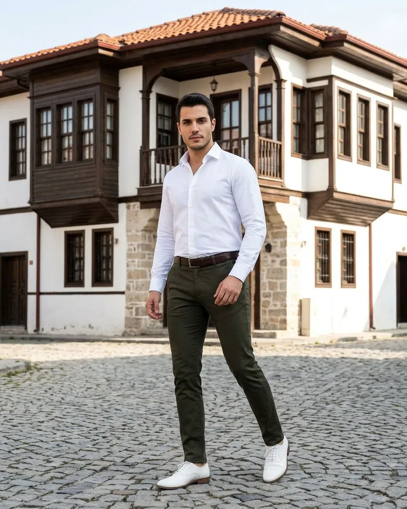 Dark Green Slim Trousers - SAVAS