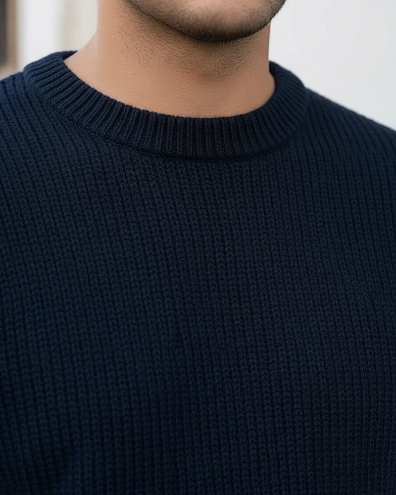 Navy Crew-Neck Sweater - 2