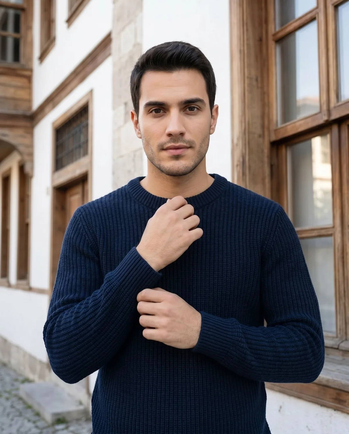 Navy Crew-Neck Sweater - 3