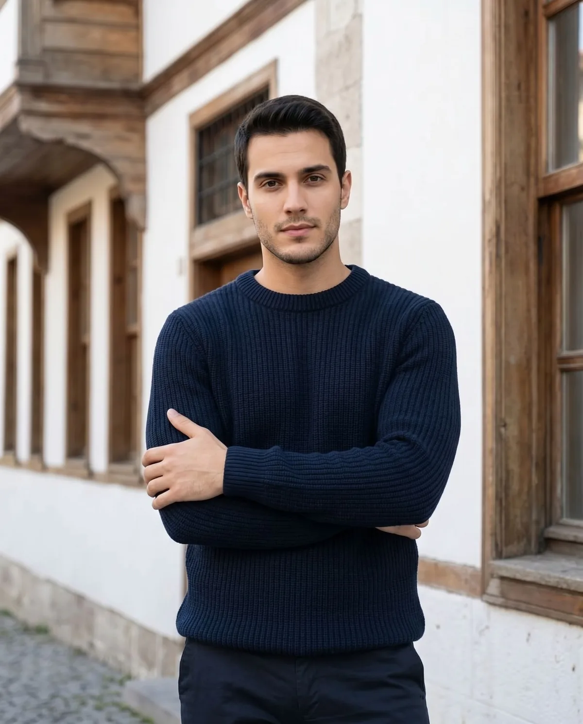 Navy Crew-Neck Sweater - 5