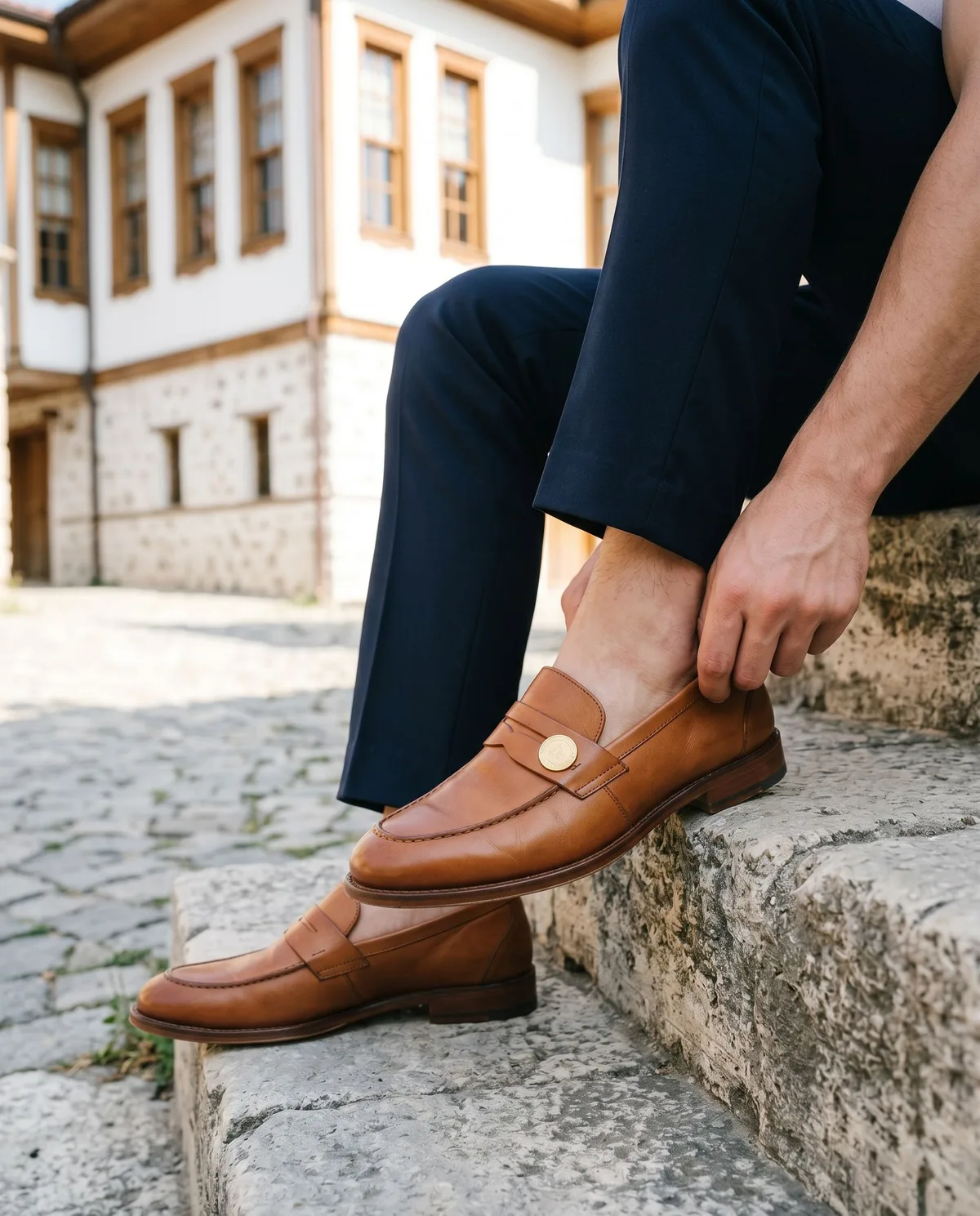 Tan Leather Loafers - 4