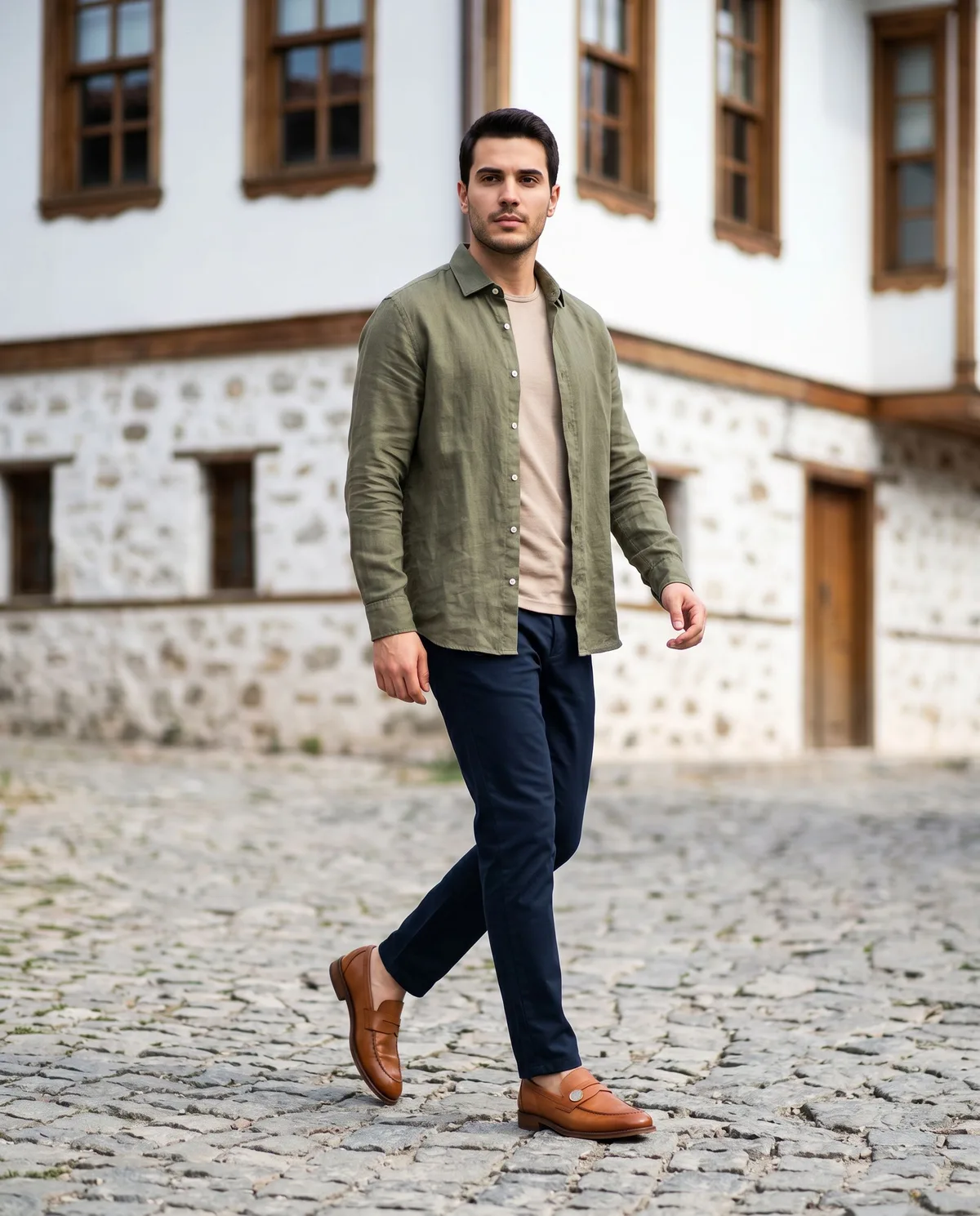 Tan Leather Loafers - 5