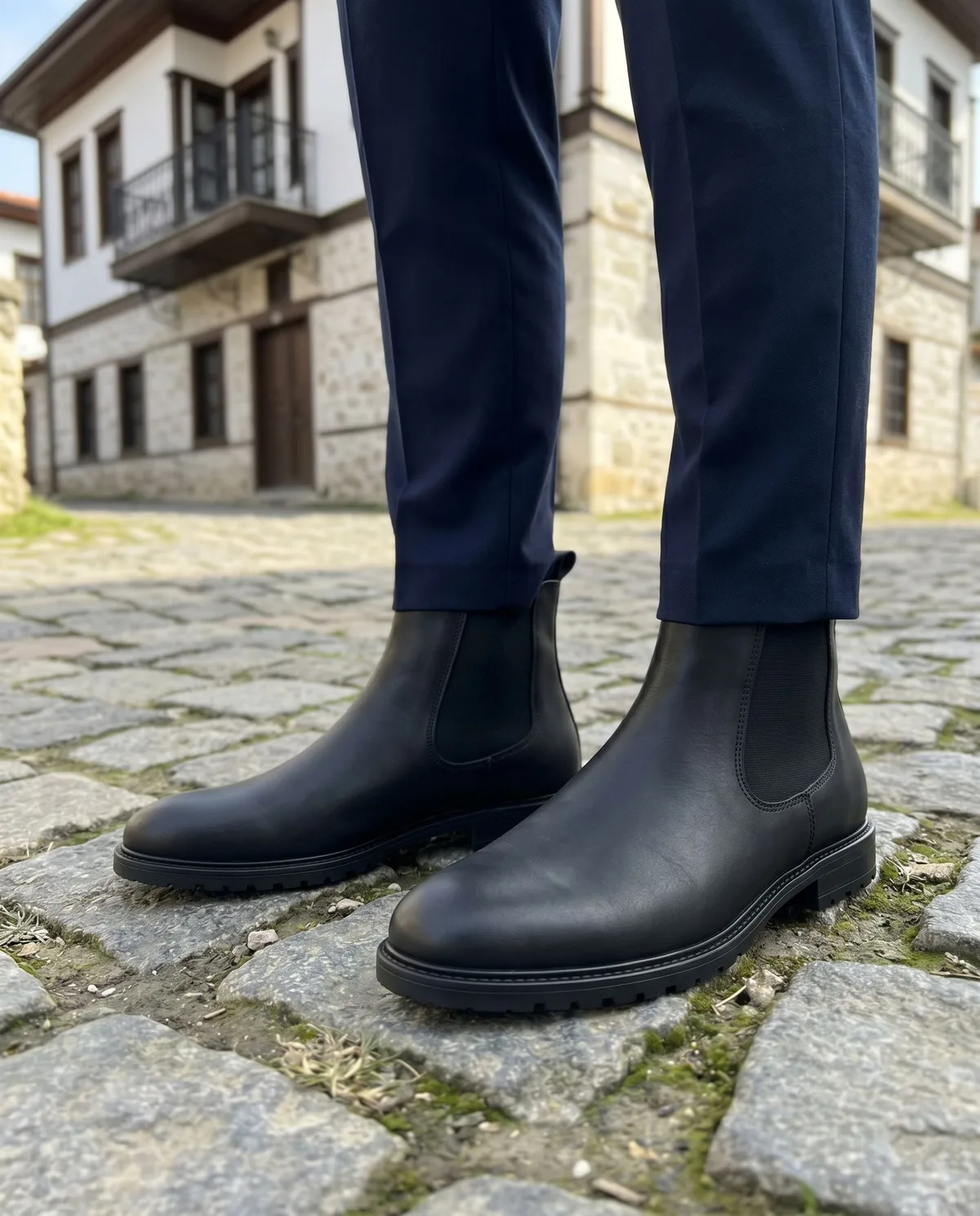 Black Genuine Leather Boots - 3