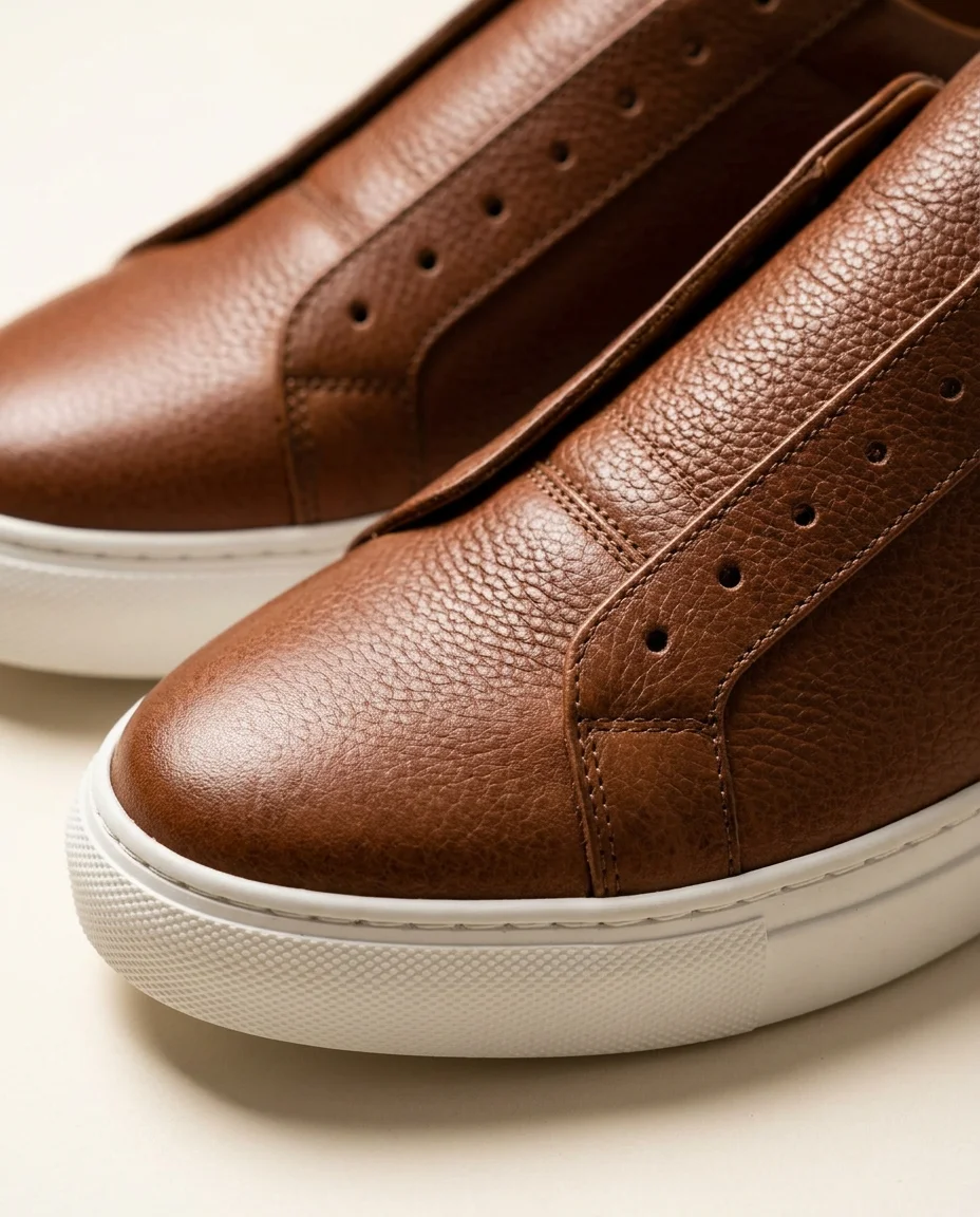 Brown Leather Sneakers - 2