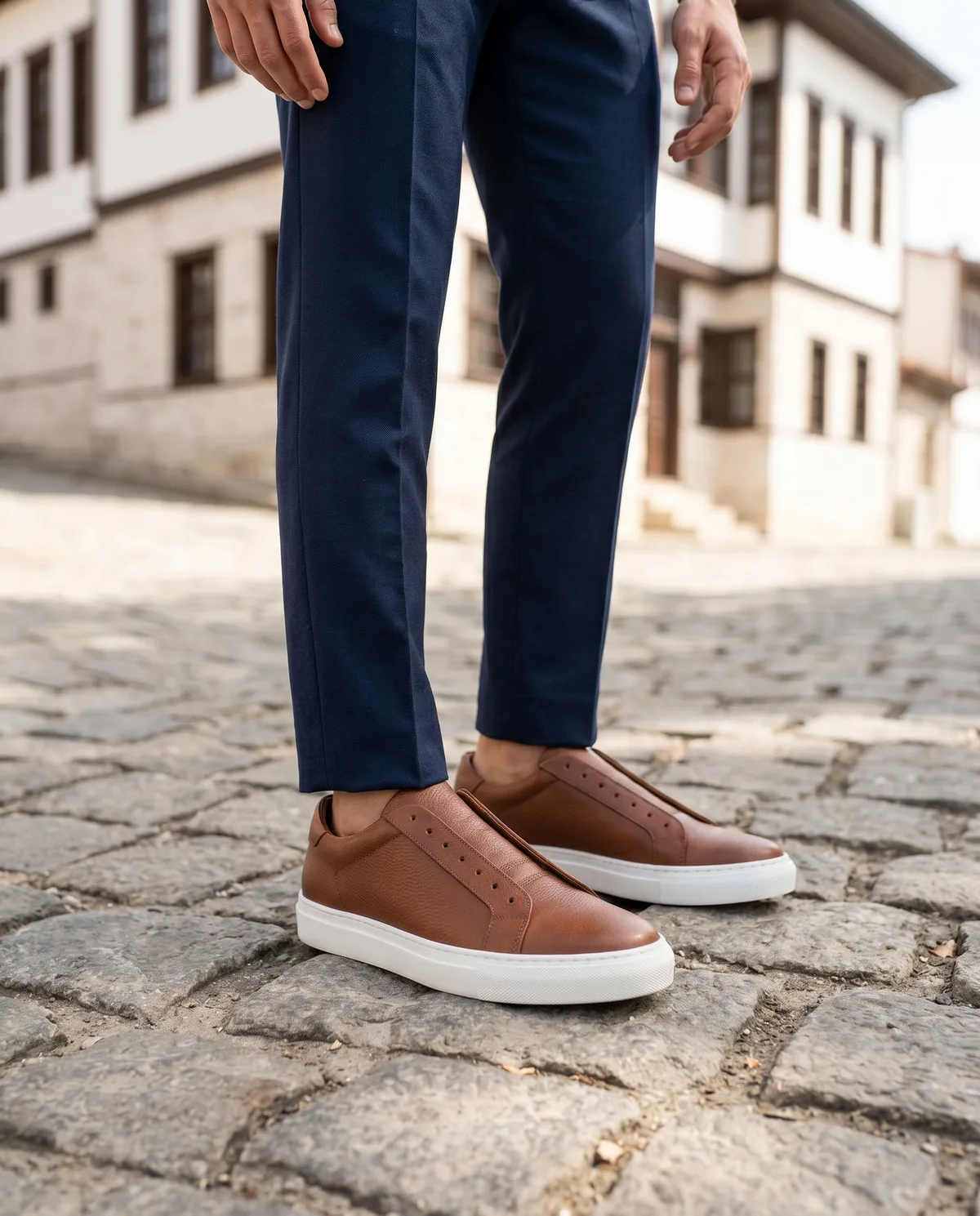 Brown Leather Sneakers - 3
