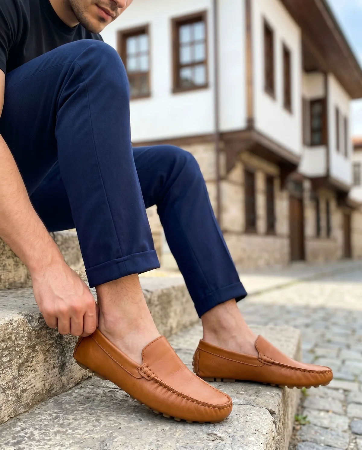 Tan Leather Moccasins - 4