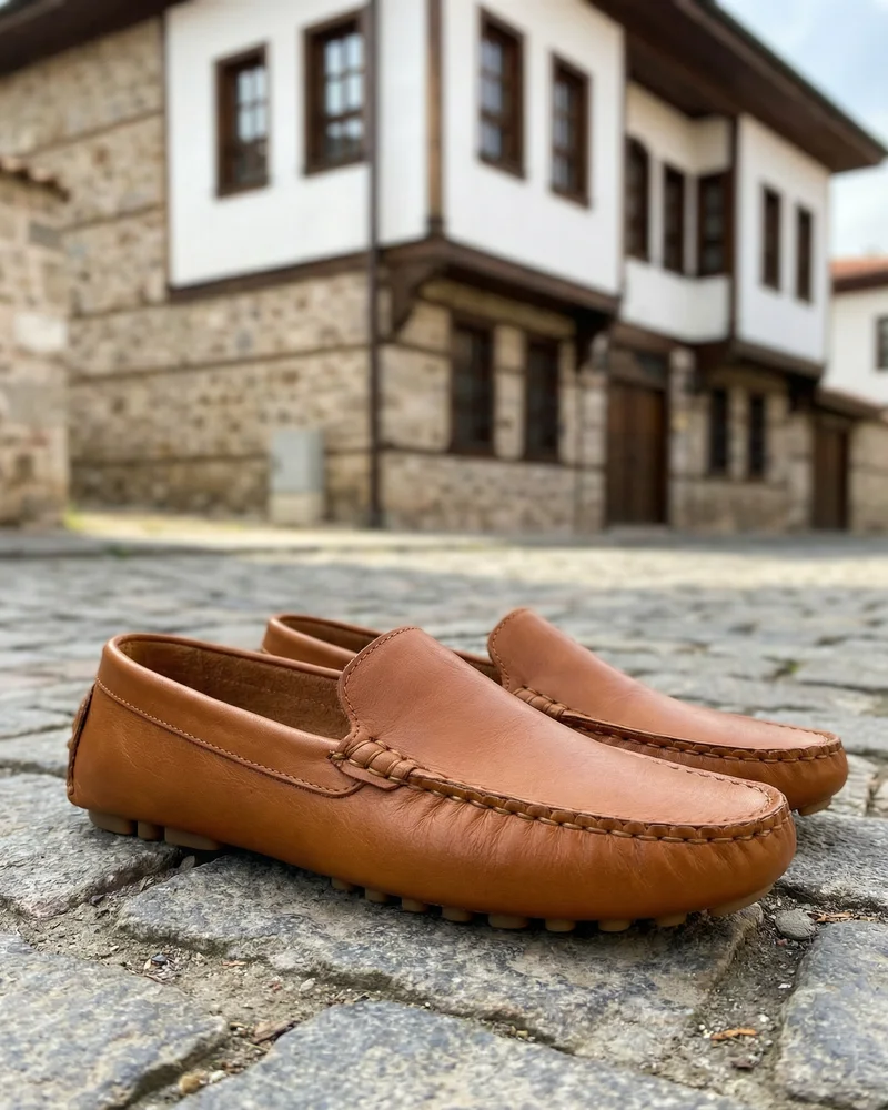 Tan Leather Moccasins - SAVAS