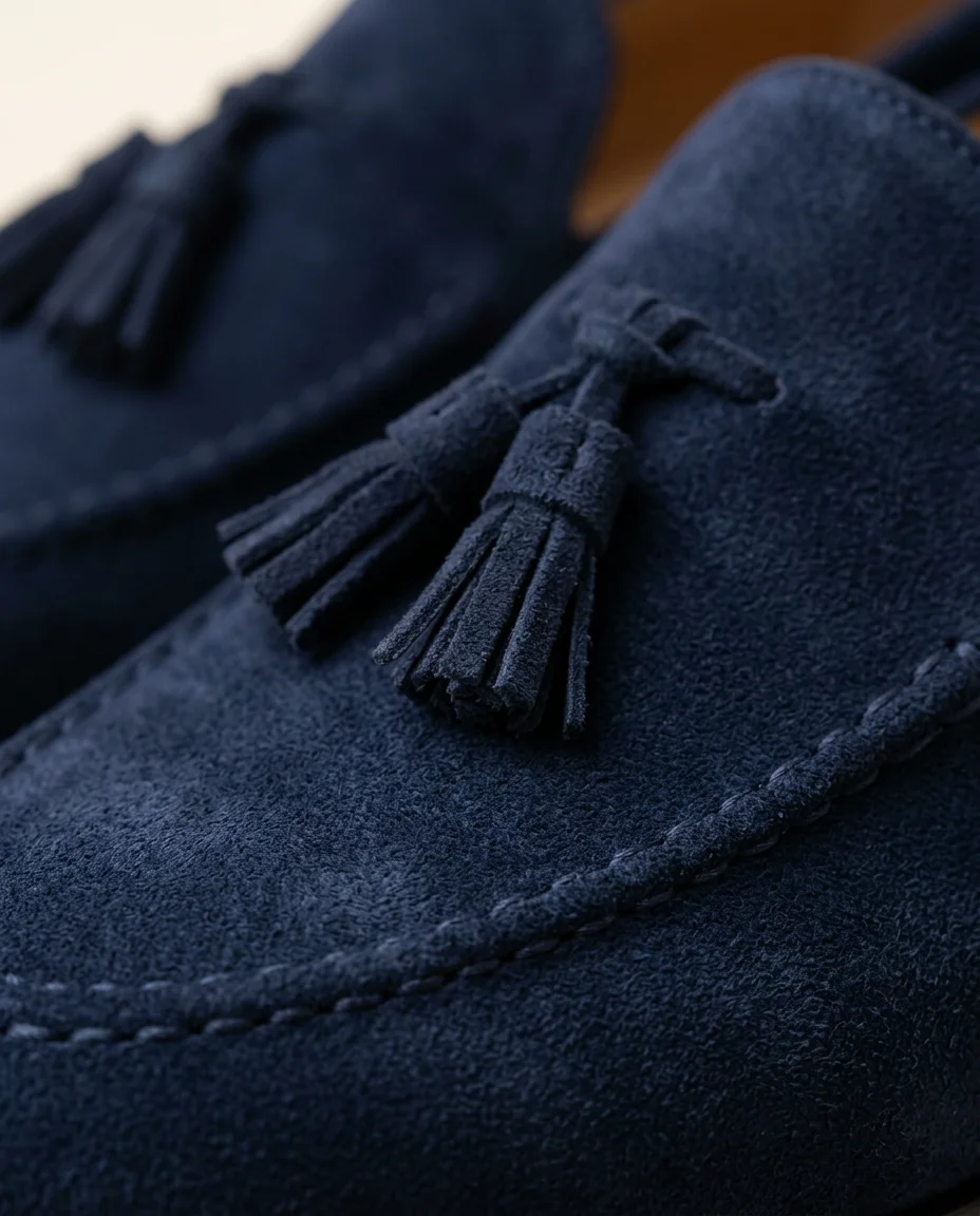 Navy Suede Loafers - 2