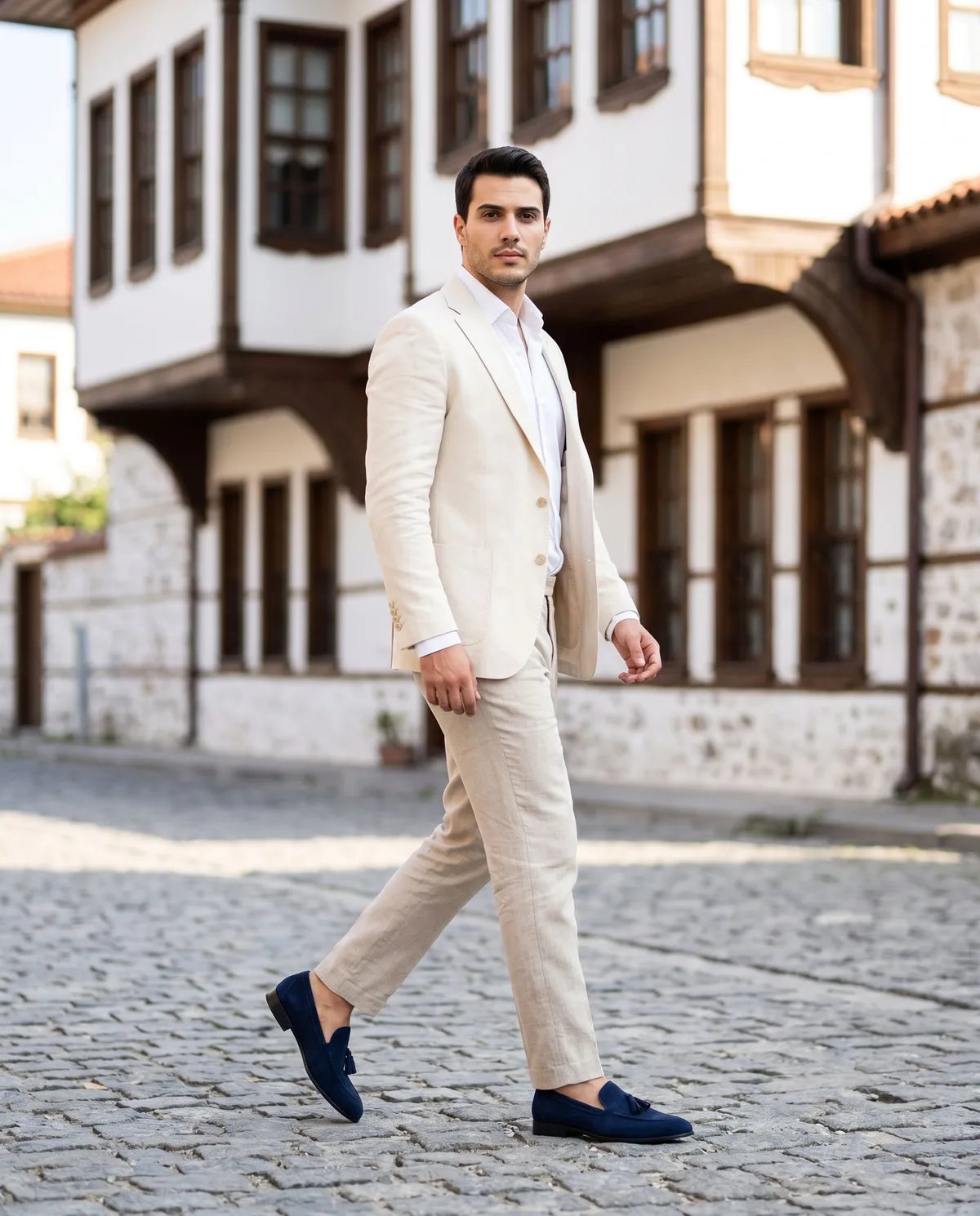 Navy Suede Loafers - 5