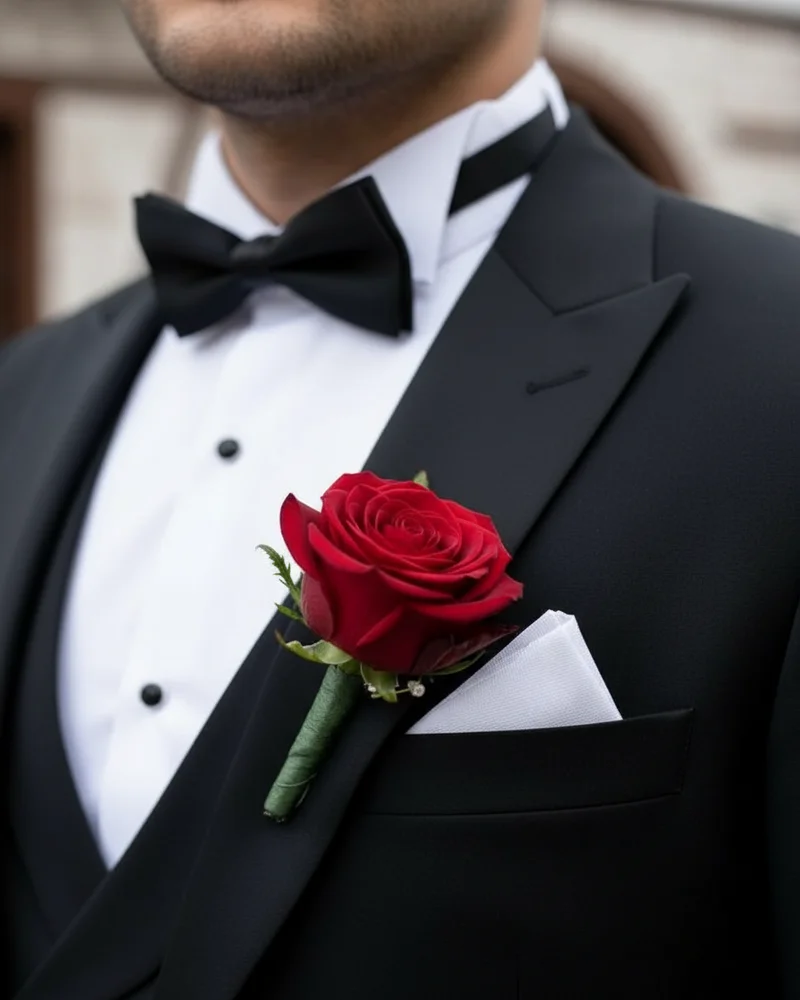 Black Wedding Suit — Bow Tie - 2