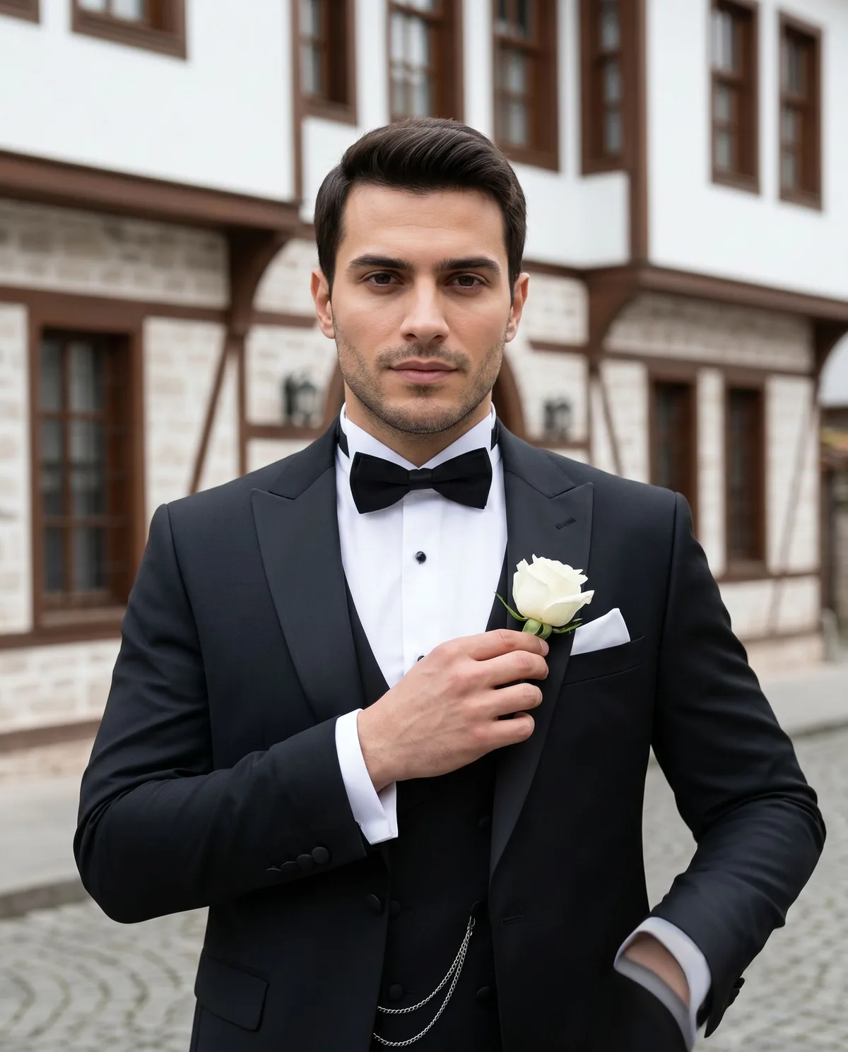 Black Wedding Suit — Bow Tie - 3