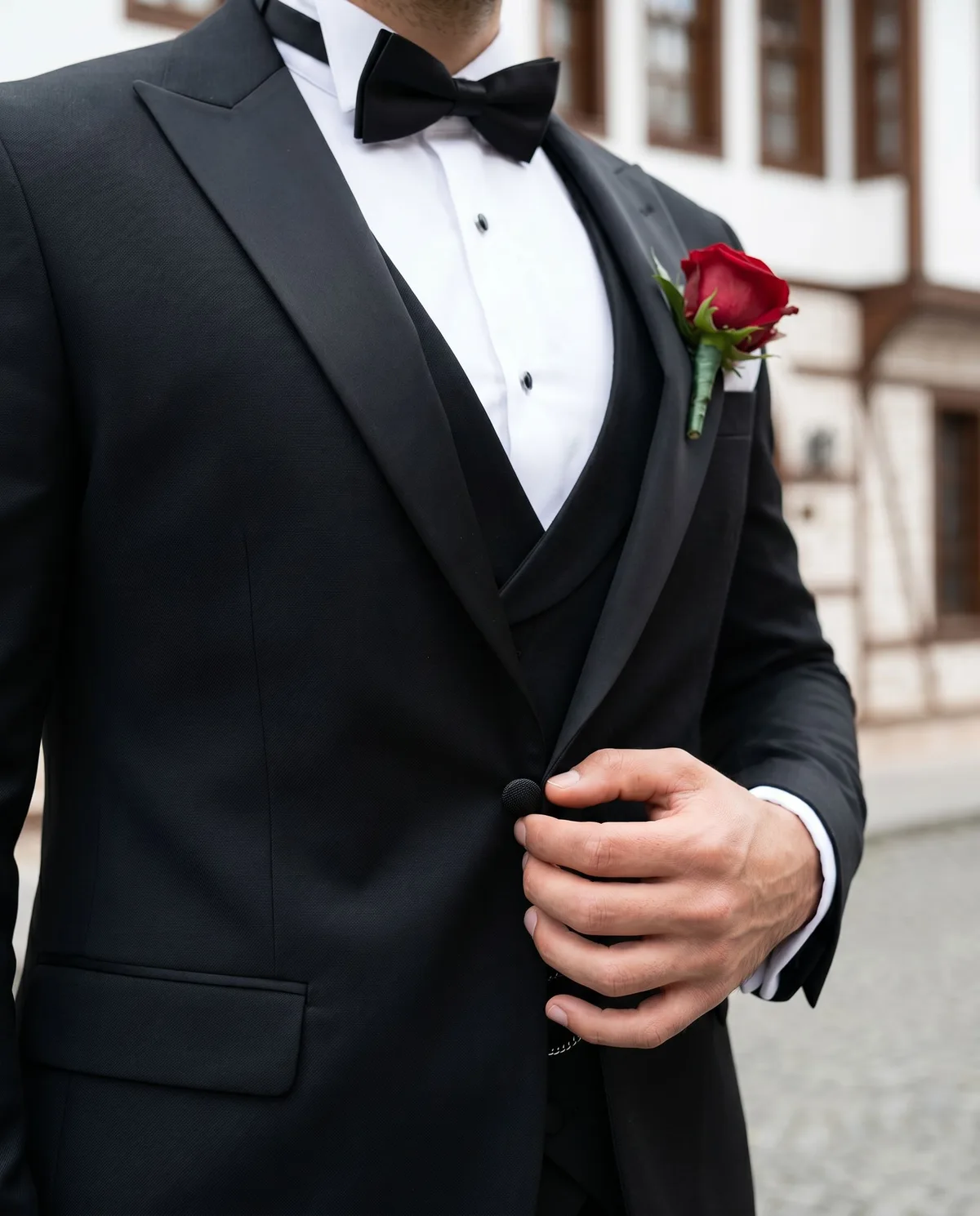 Black Wedding Suit — Bow Tie - 4