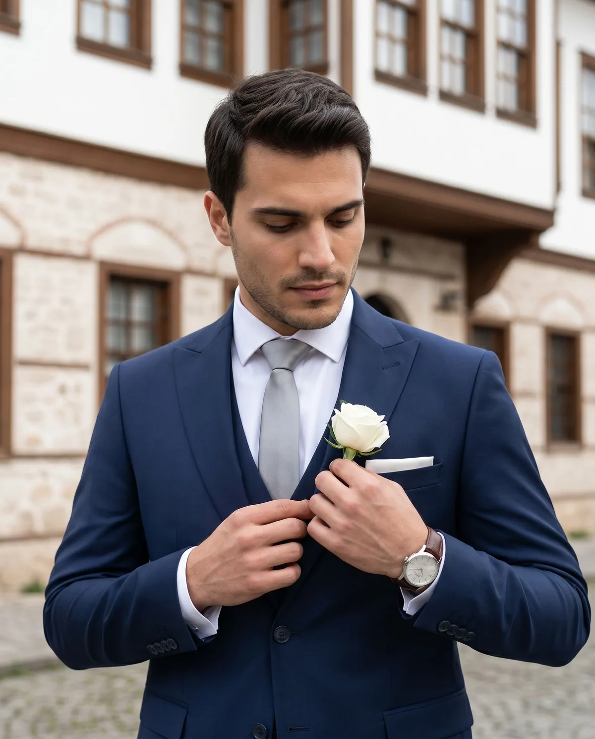 Navy Slim Fit Wedding Suit - 3