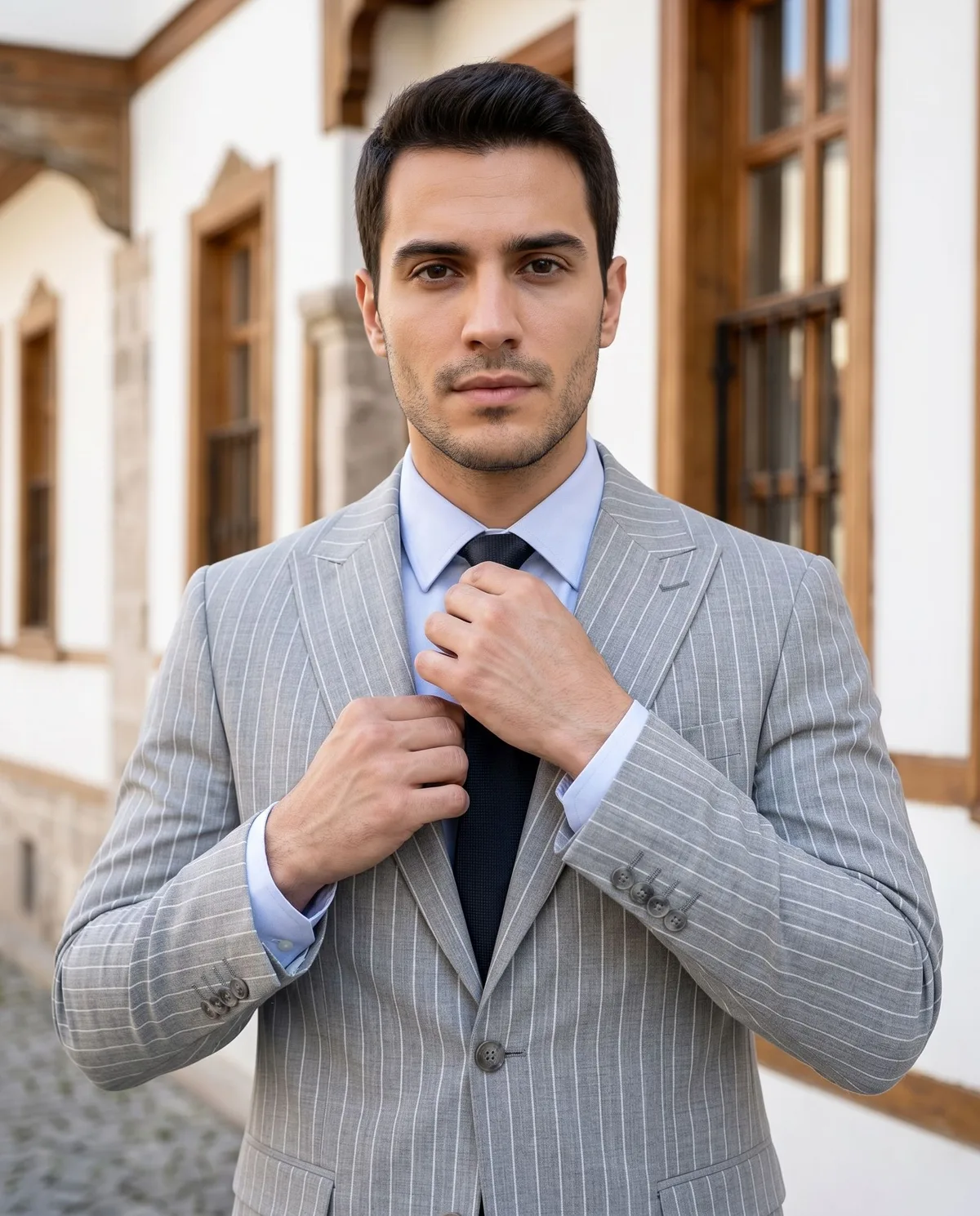Light Grey Chalk Stripe Suit - 3