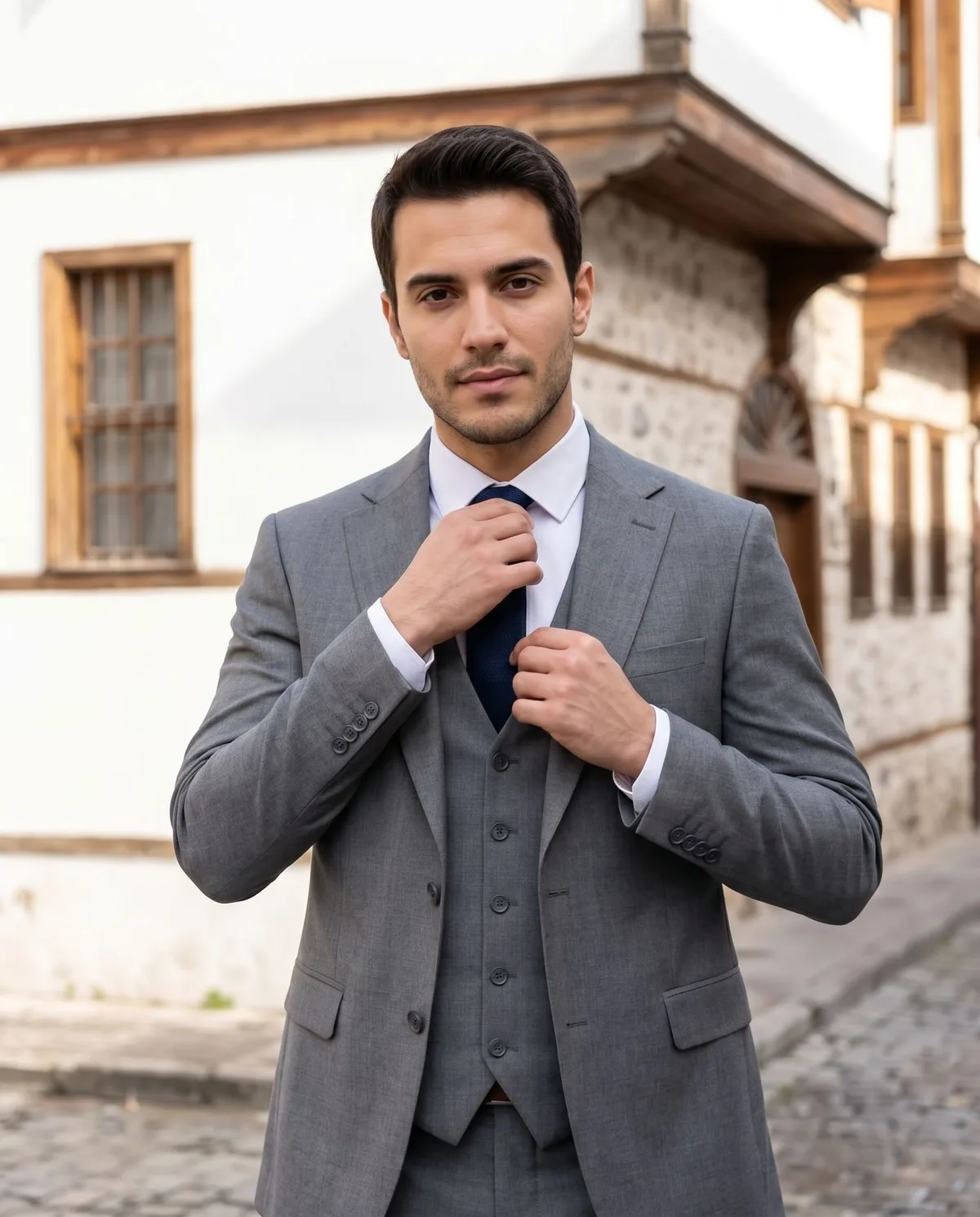 Grey Suit + Waistcoat Look - 3
