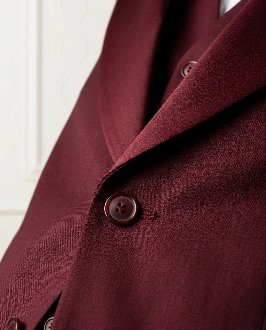 Burgundy Wedding Suit Look - 2