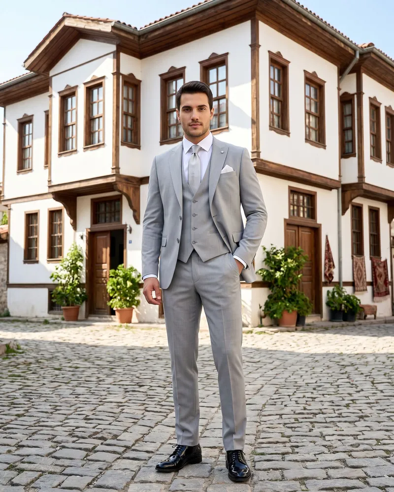 Grey Wedding Suit Look - SAVAS