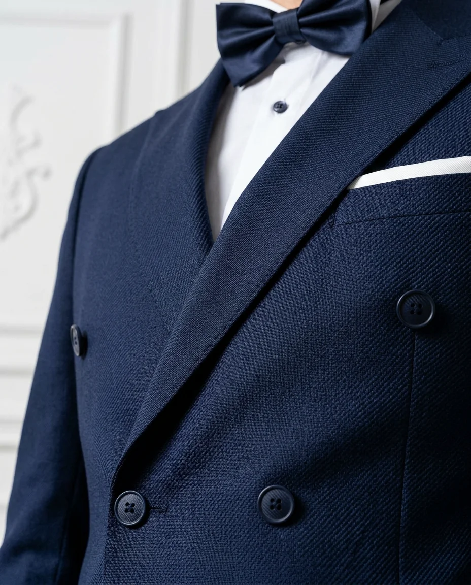 Navy Double-Breasted Wedding Suit Look - 2