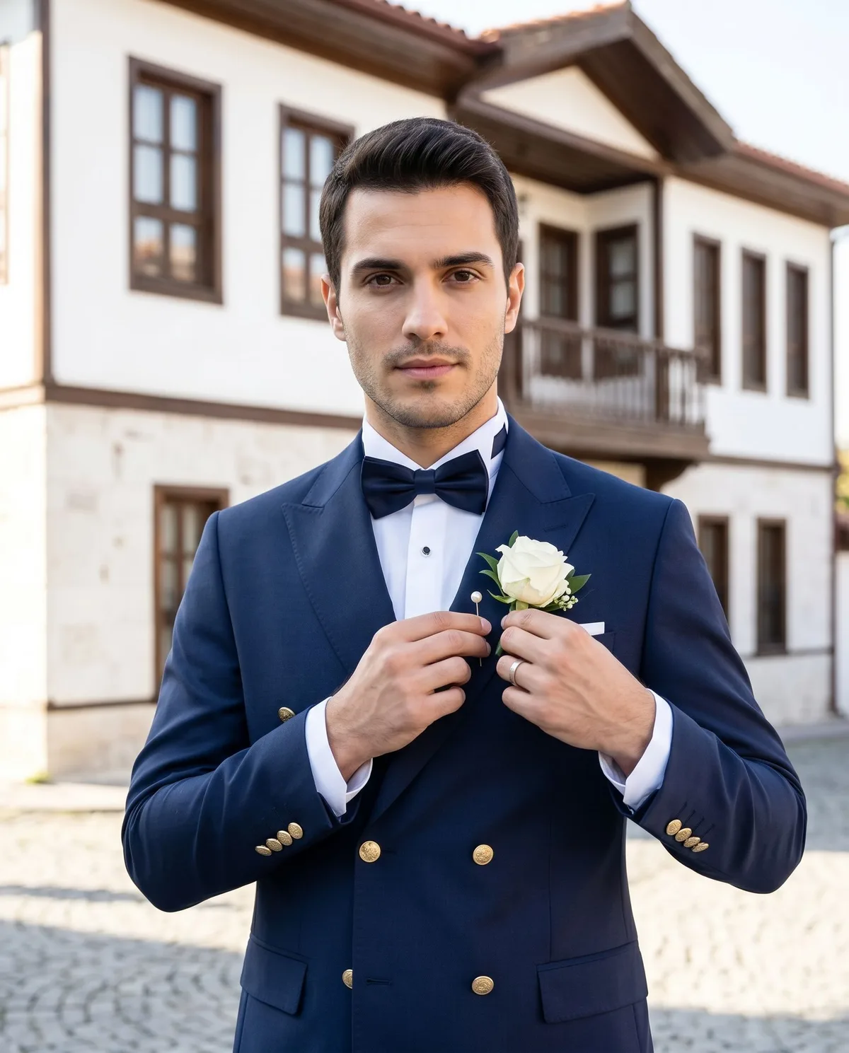 Navy Double-Breasted Wedding Suit Look - 3