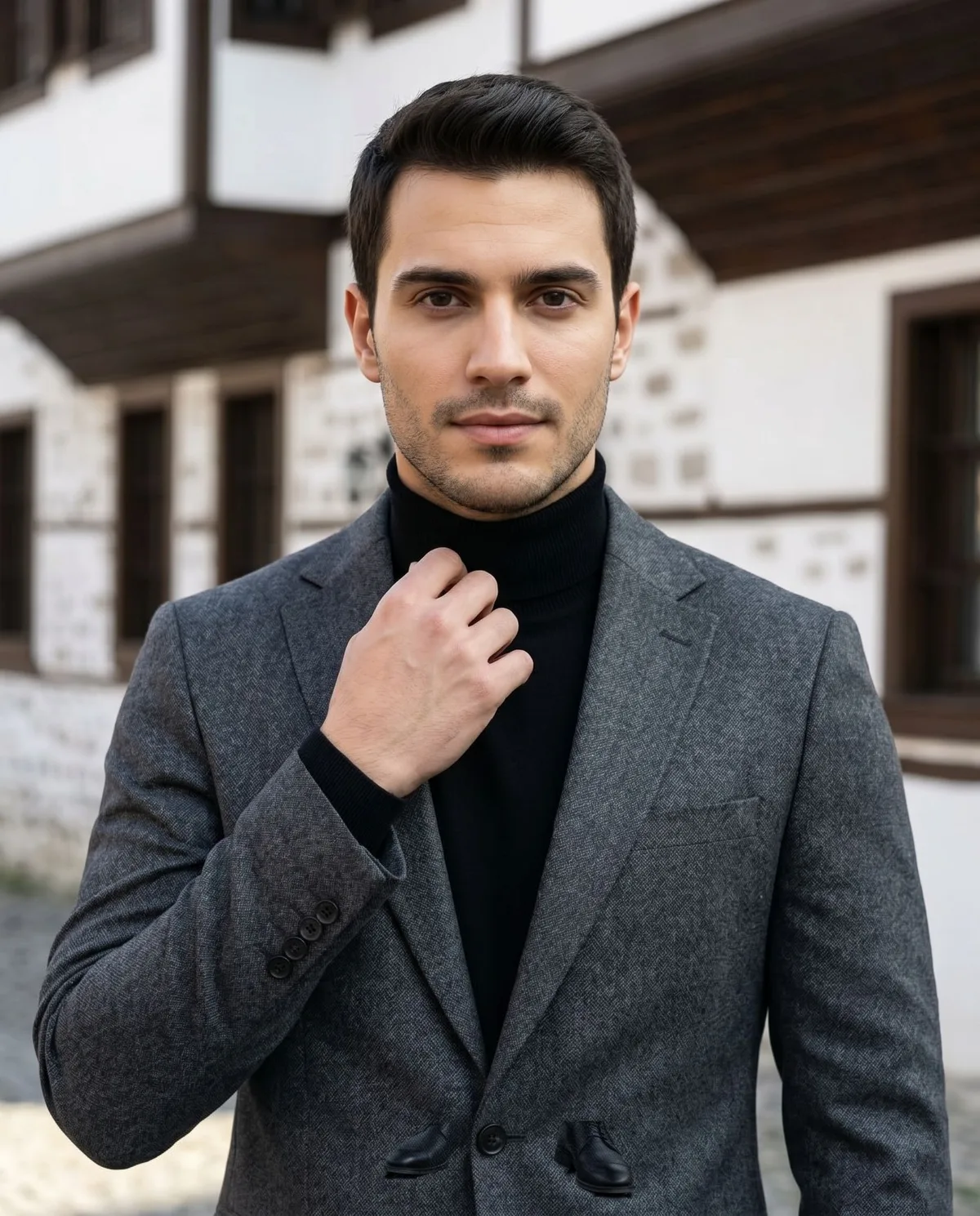 Charcoal Suit — Turtleneck Look - 3