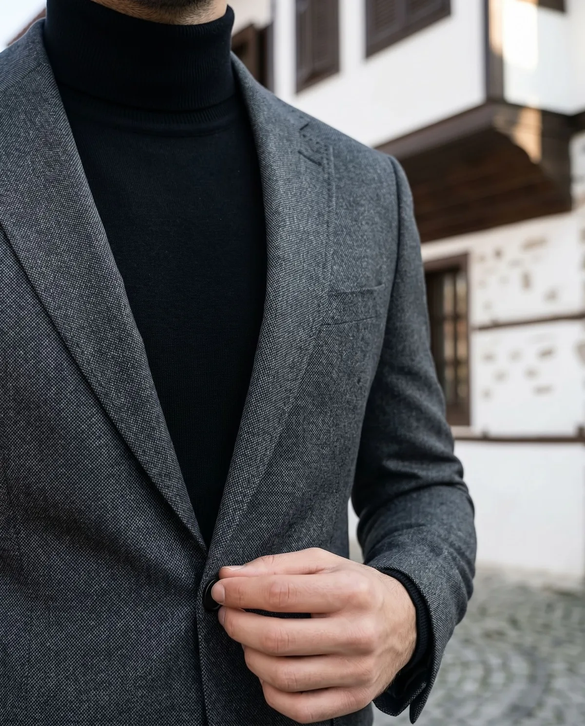Charcoal Suit — Turtleneck Look - 4