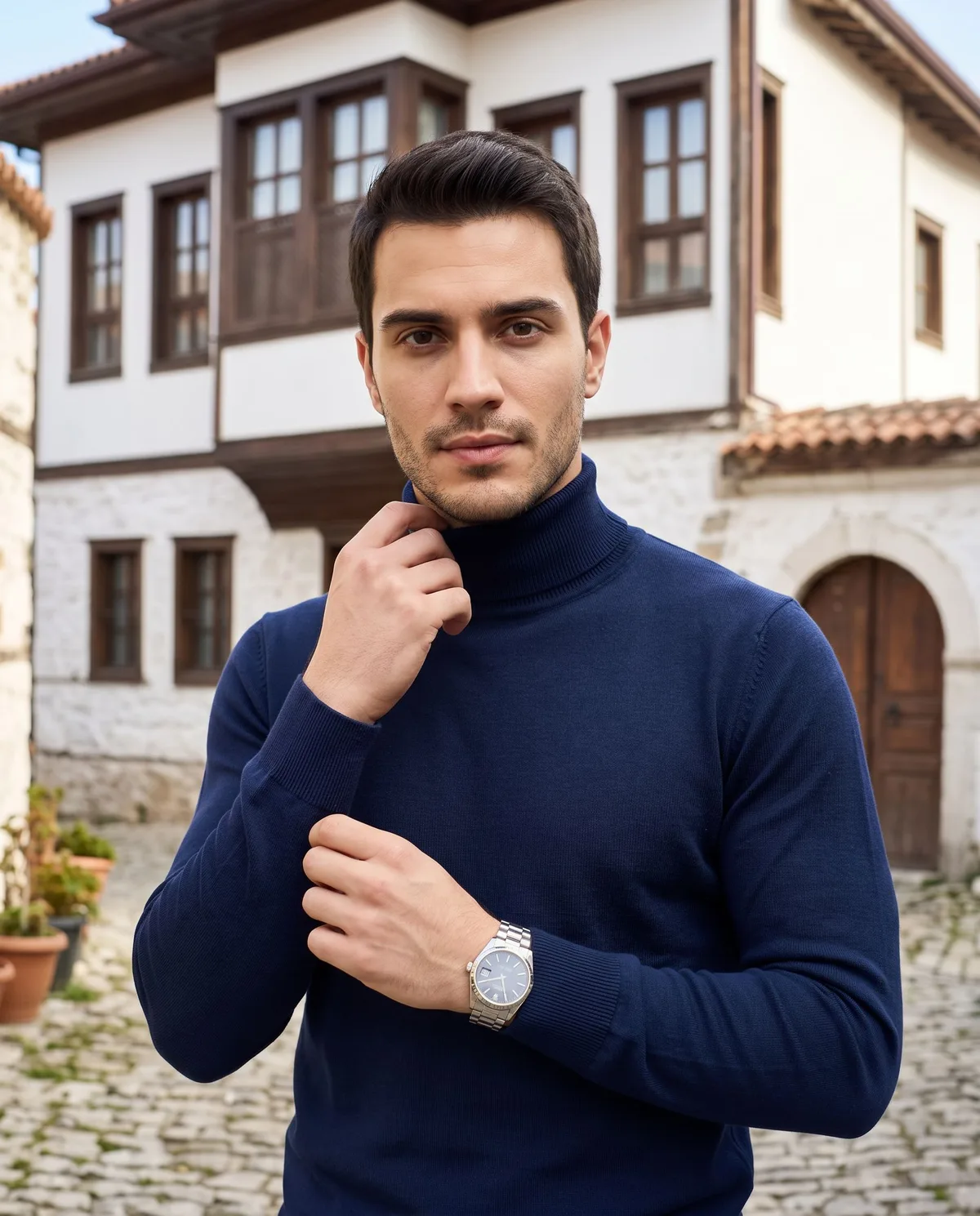 Navy Turtleneck Look - 3