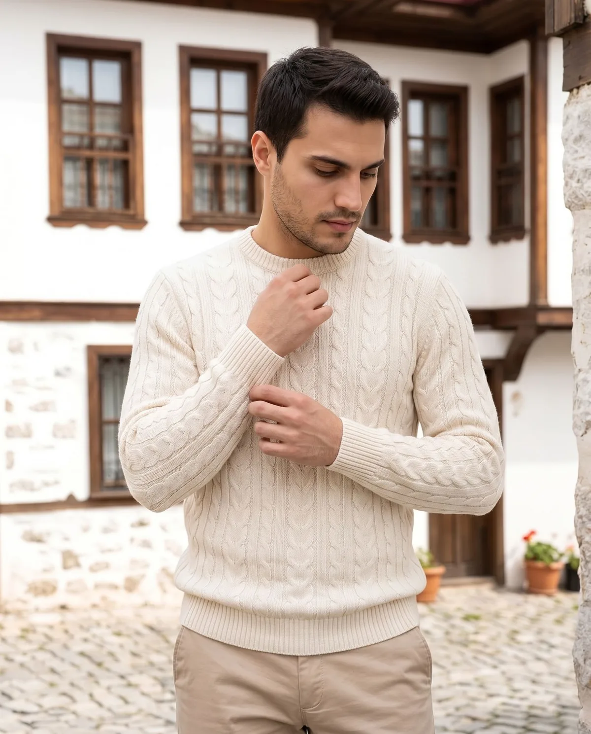 Cream Knit Sweater Look - 3