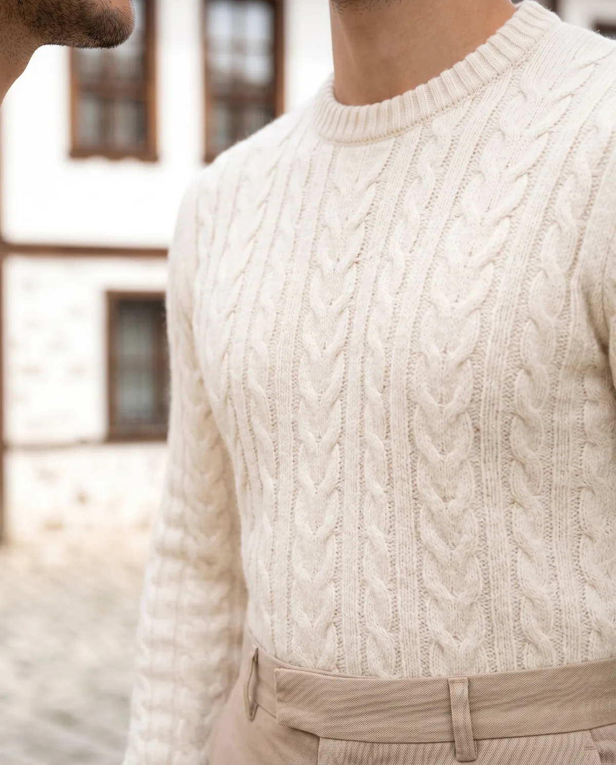 Cream Knit Sweater Look - 4