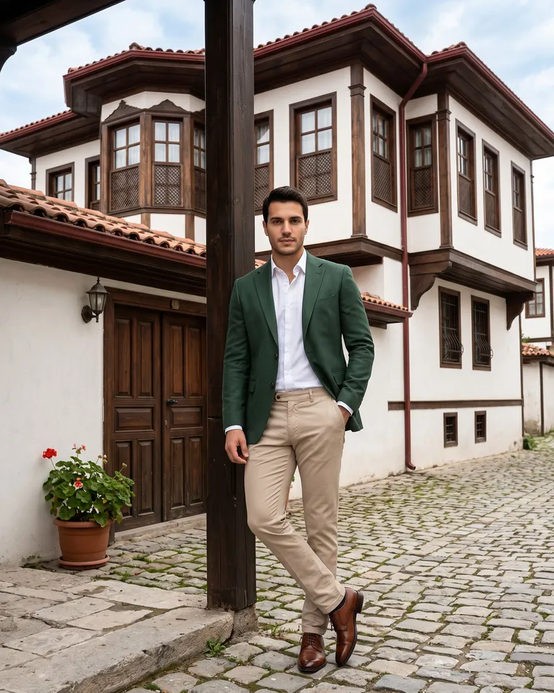 Green Blazer Look - SAVAS