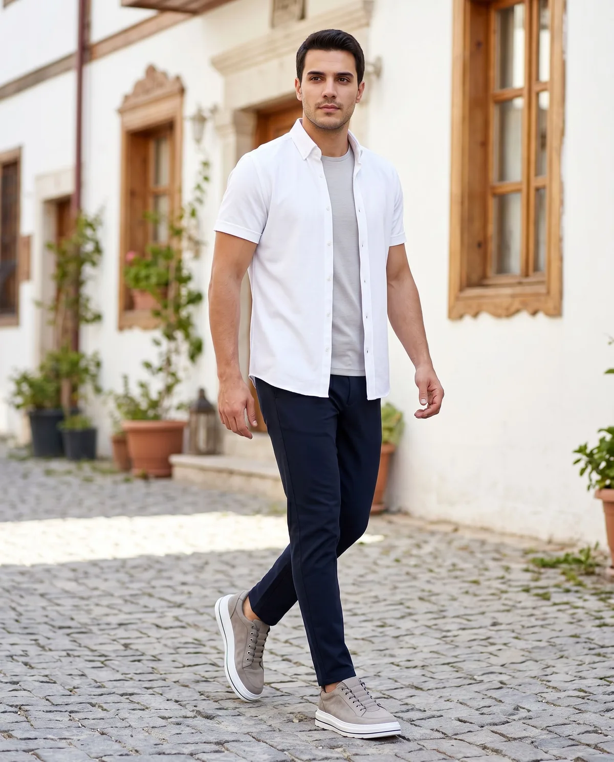 Grey Suede Sneakers - SAVAS