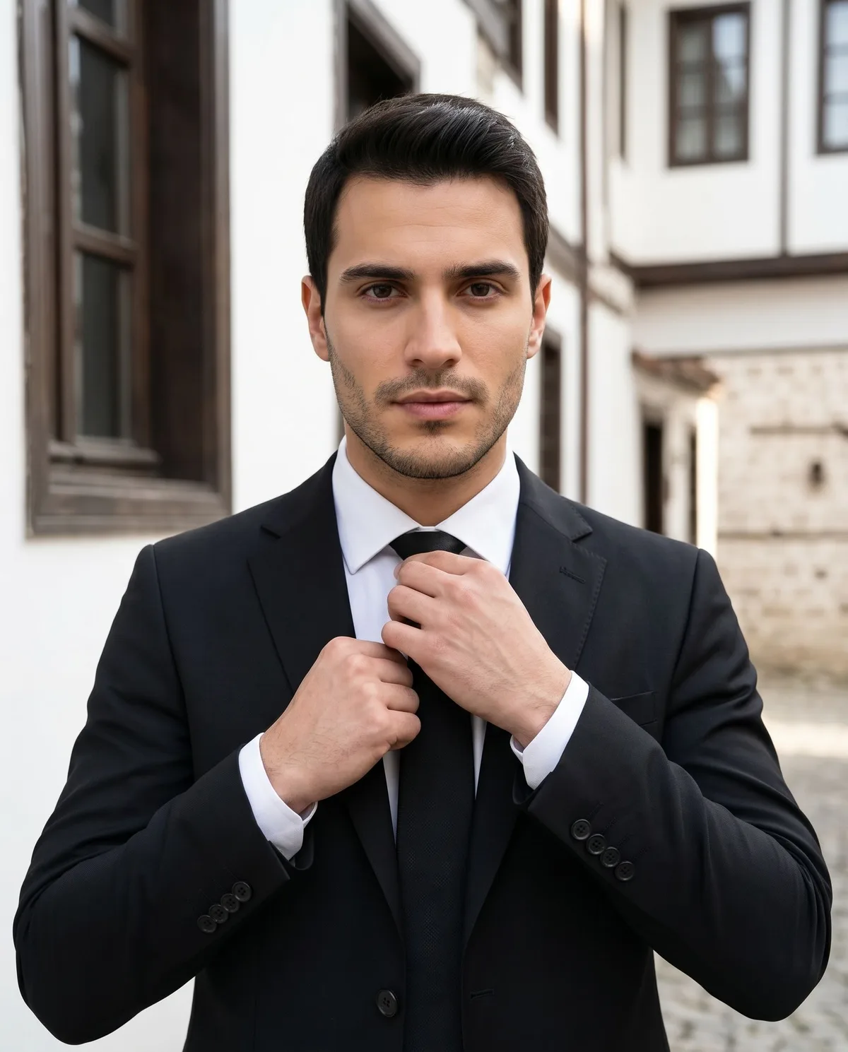 Black Slim Fit Suit — Black Tie - 3